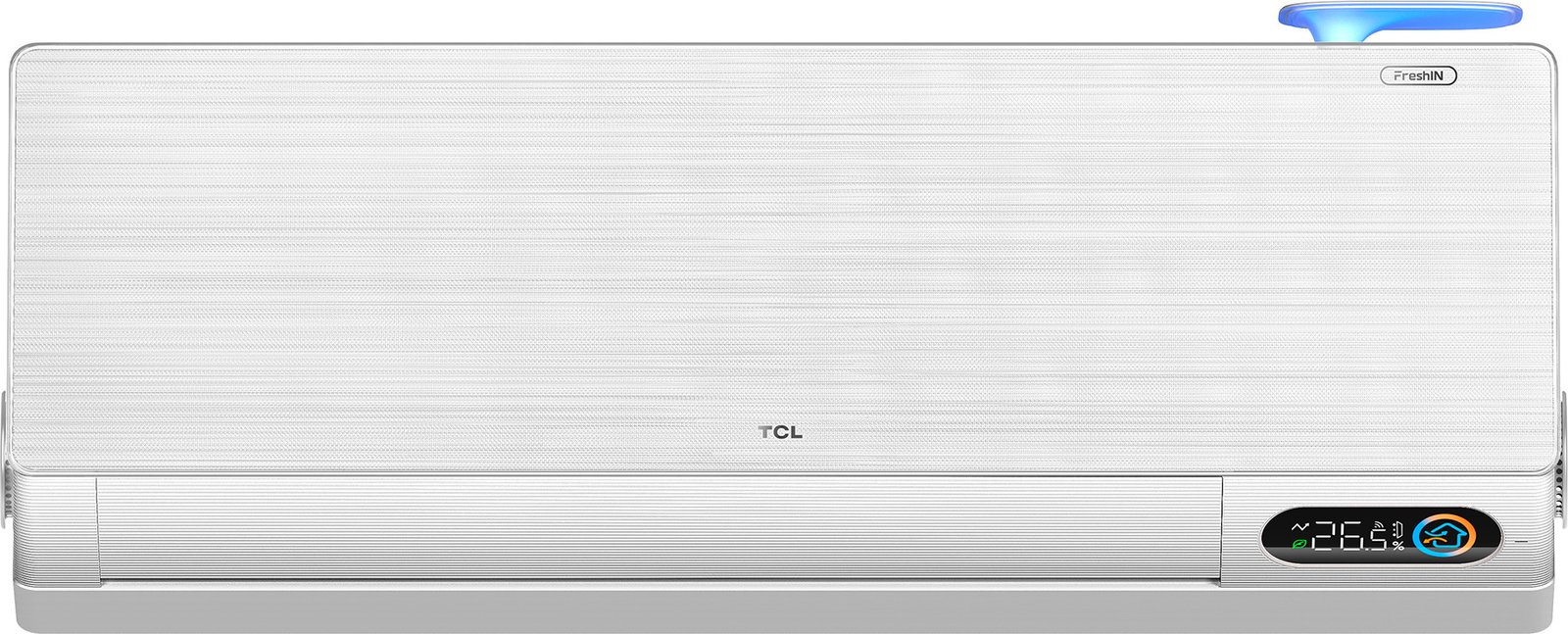 Кондиционер TCL FreshIN 2.0 TAC-09CHSD/FBI Inverter R32 WI-FI Инверторный кондиционер TCL FreshIN 2.0 TAC-09CHSD/FBI, внутренний блок бело-серебристого цвета на стене