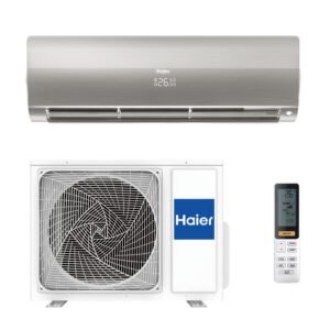 Инверторный кондиционер Haier Flexis AS25FL-S/1U25MEHFRA-1, серебристый внутренний блок и наружный блок