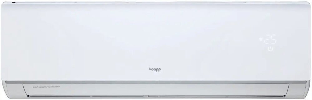 Инверторный кондиционер Hoapp Light HSZ-GX38VAW, внутренний блок на стене гостиной