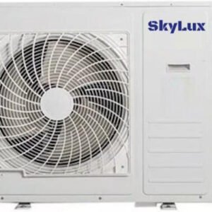 Зовнішній блок мультиспліт-системи SkyLux SKH2-18UR3DI на фасаді будинку
