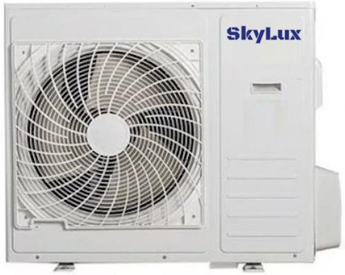 Наружный блок мультисплит-системы SkyLux SKH2-18UR3DI на фасаде дома